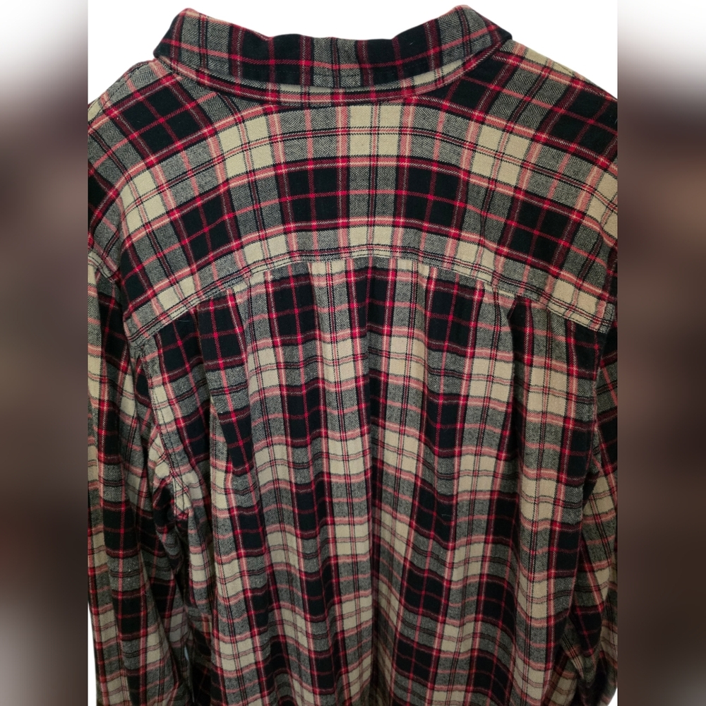 Mens XLT Plaid Button-Down Shirt - Picture 5 of 7